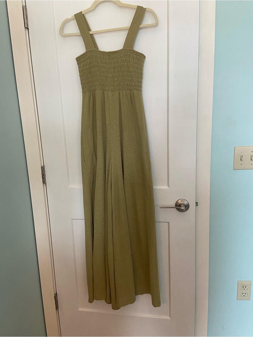 Free People Smocked Wide Leg Homecoming Jumper Linen Blend Size XS EUC - Picture 7 of 12